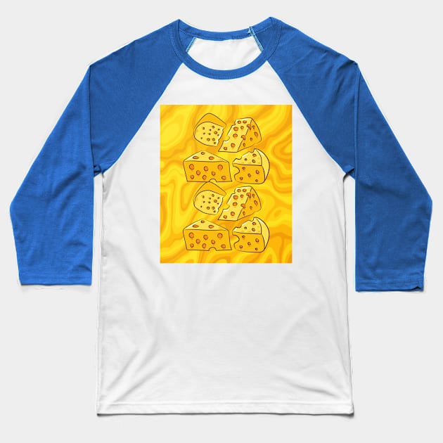 Cheese Full Of Holes In Every Way Baseball T-Shirt by flofin